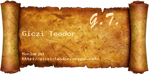Giczi Teodor névjegykártya